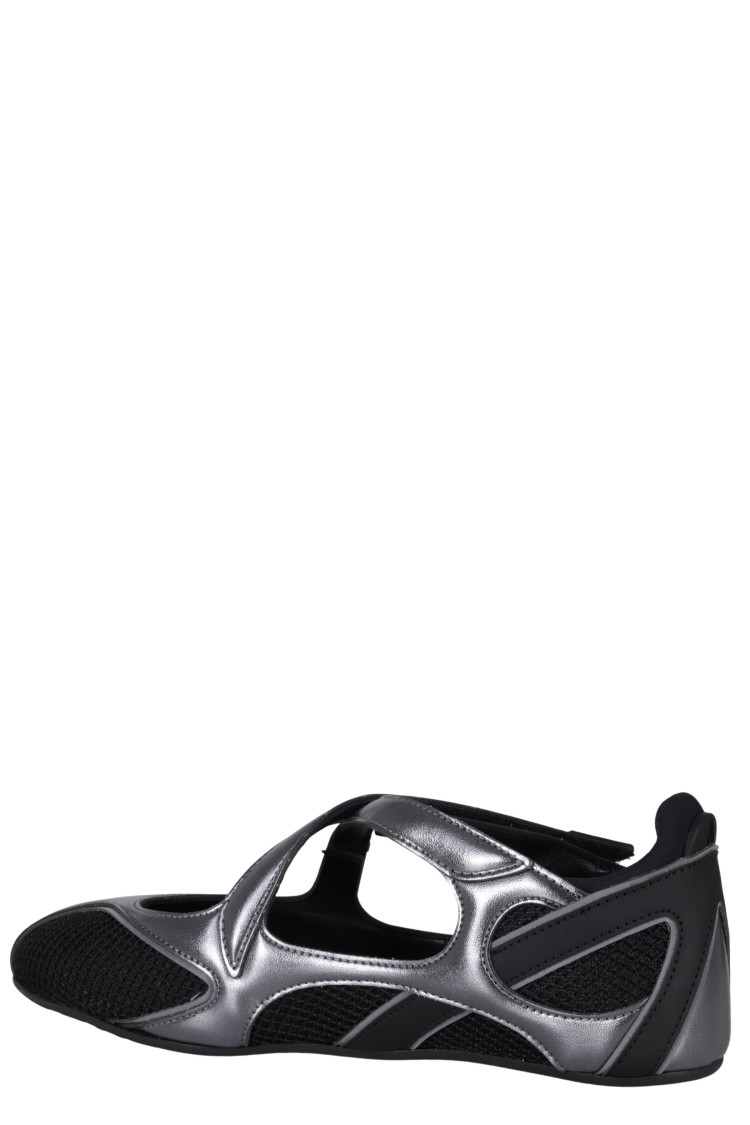 Attico Floor 01 Mesh And Leather Ballerinas Flat