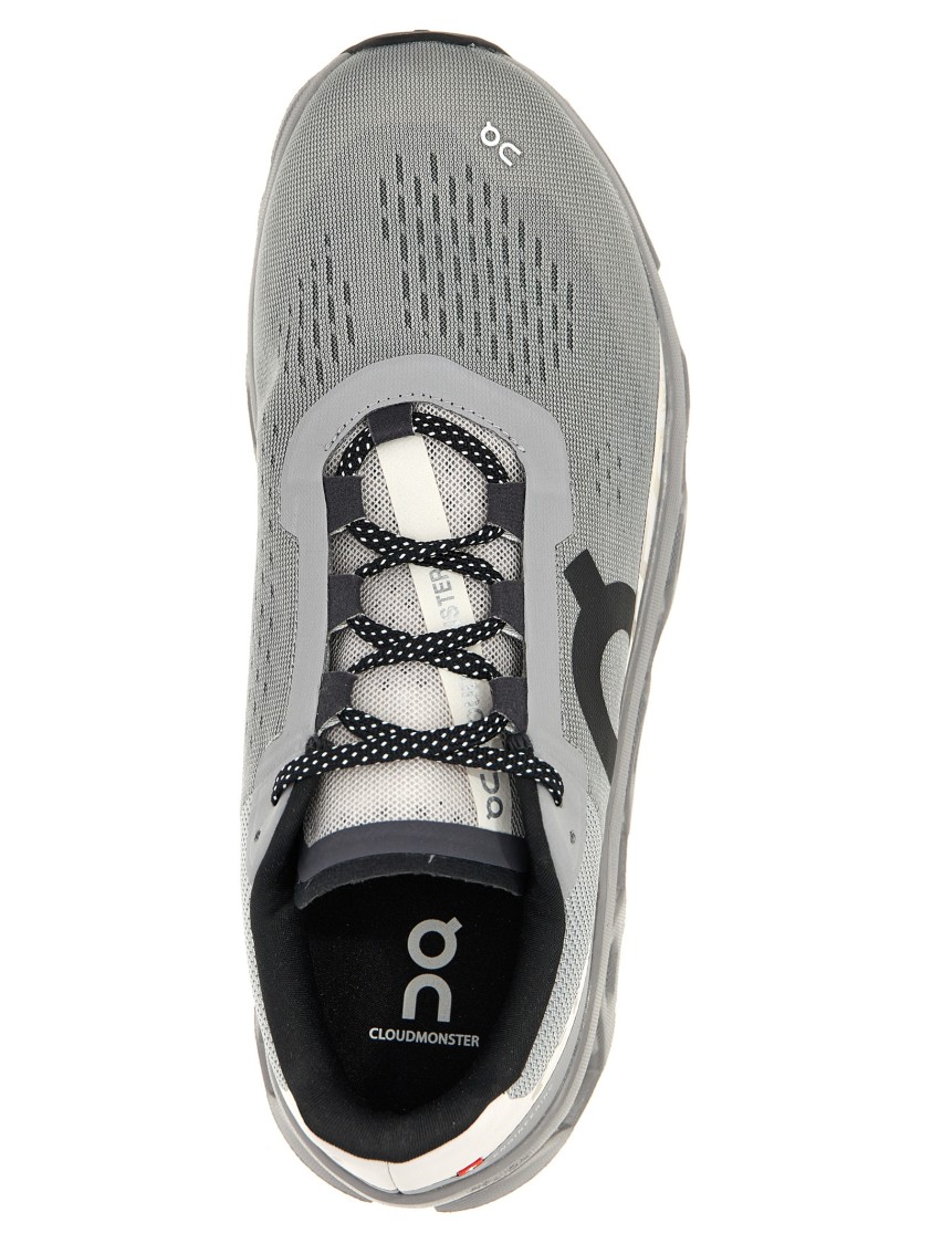 On Breathable Grey Sneakers With Robust Rubber Sole In Gray