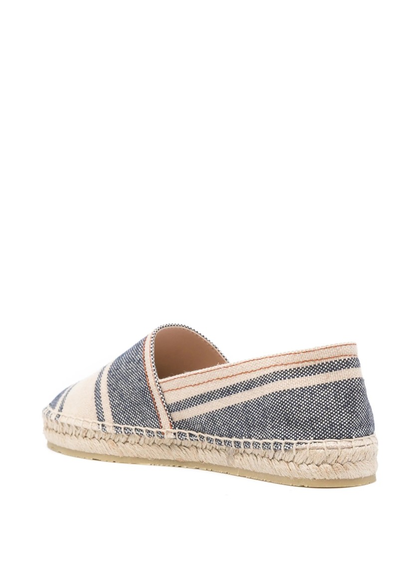 Etro Striped Canvas Espadrillas In Blue