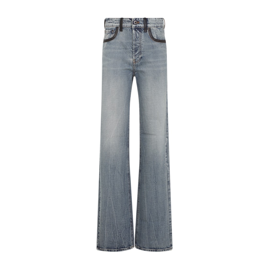 Miu Miu Relaxed-fit Flared Leg Jeans With Vintage Appeal In Gray