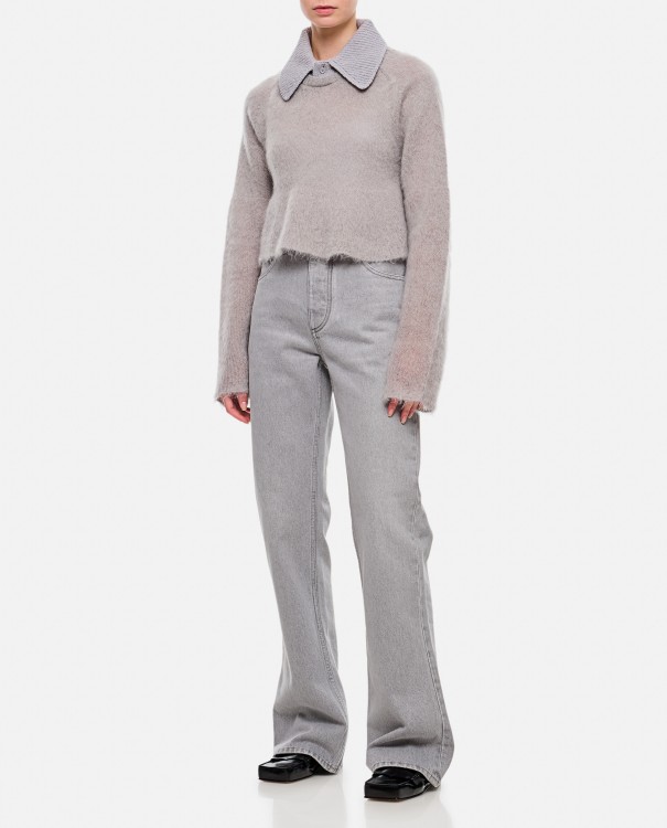 パンツ BOTTEGA VENETA LIGHT GREY WASHED FLARED DENIM PANTS Bottega Veneta® Women's Light Grey Washed Flared Denim in