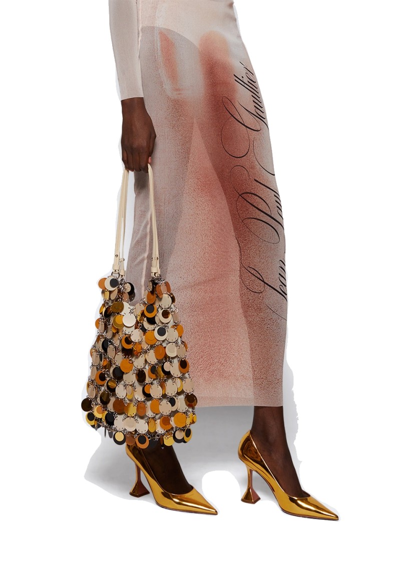 Rabanne Sparkle Discs Shoulder Bag Cheetah In Multicolor
