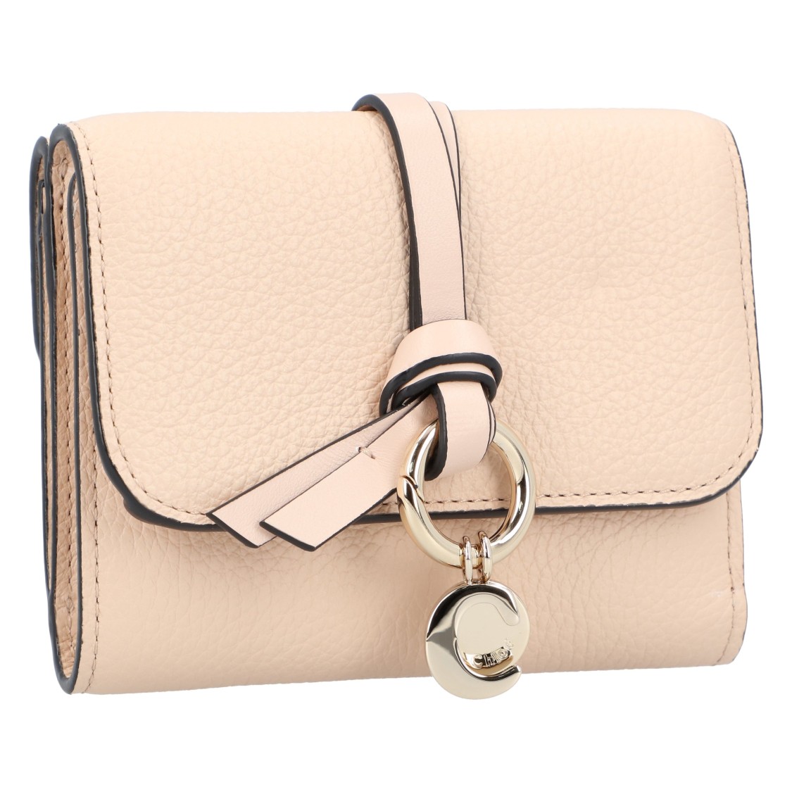 Chloé Tri-fold Wallet Alphabet Beige