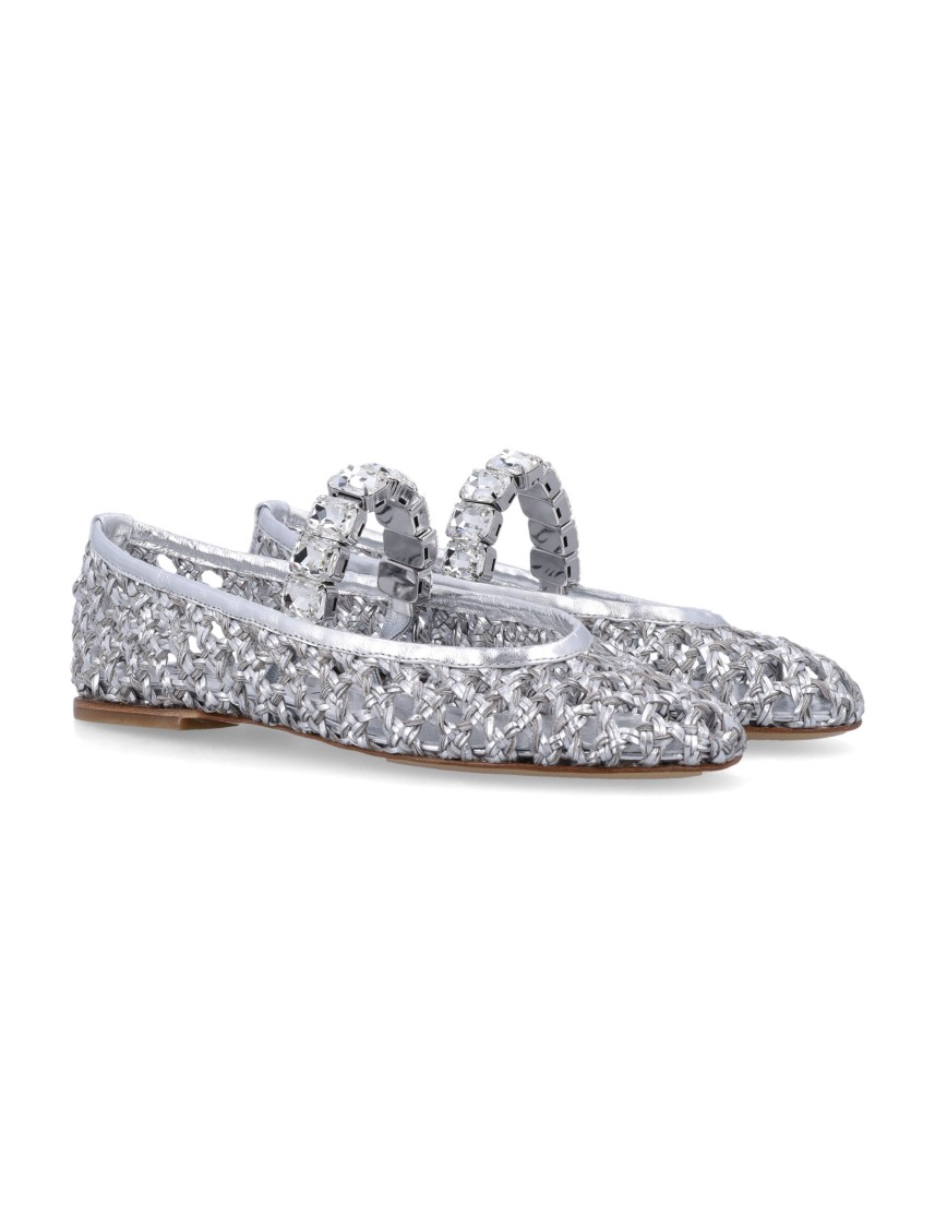 Casadei Lace-up Shoes With Embellished Round Toe In White