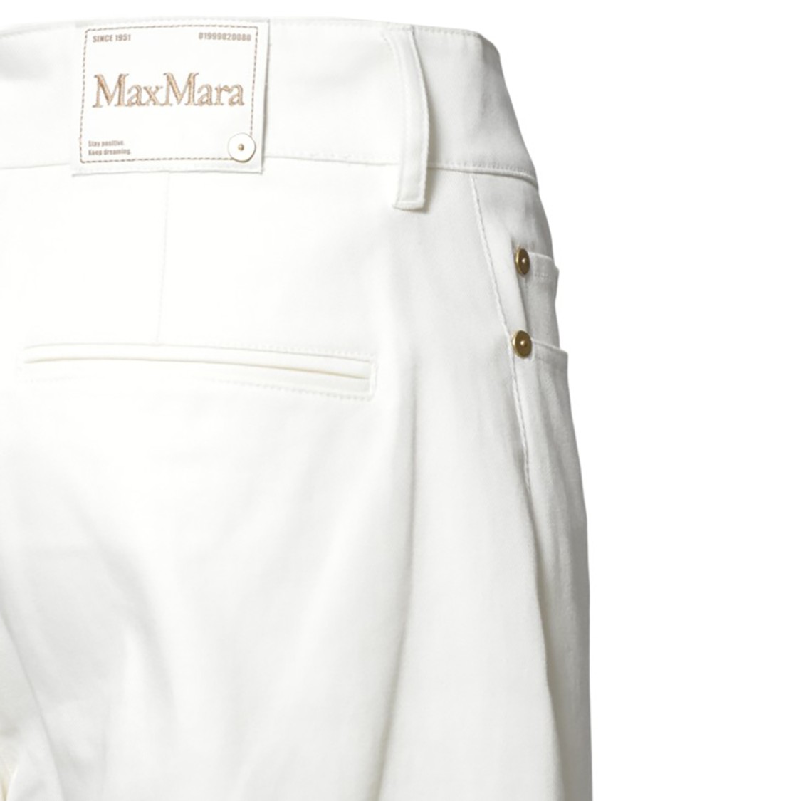 Max Mara Marianna Pants In White Cotton Denim ' In White