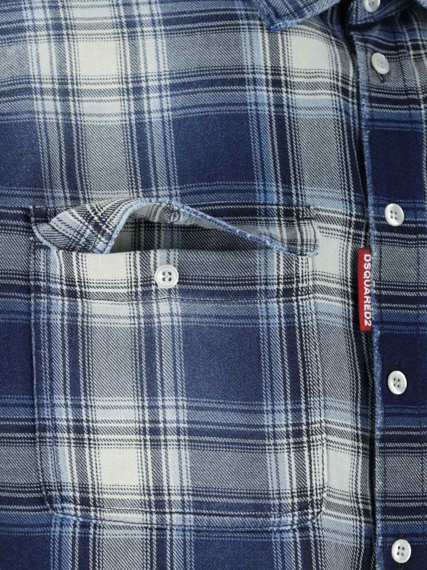 Shop Dsquared2 "d2" Plaid Shirt – Blue