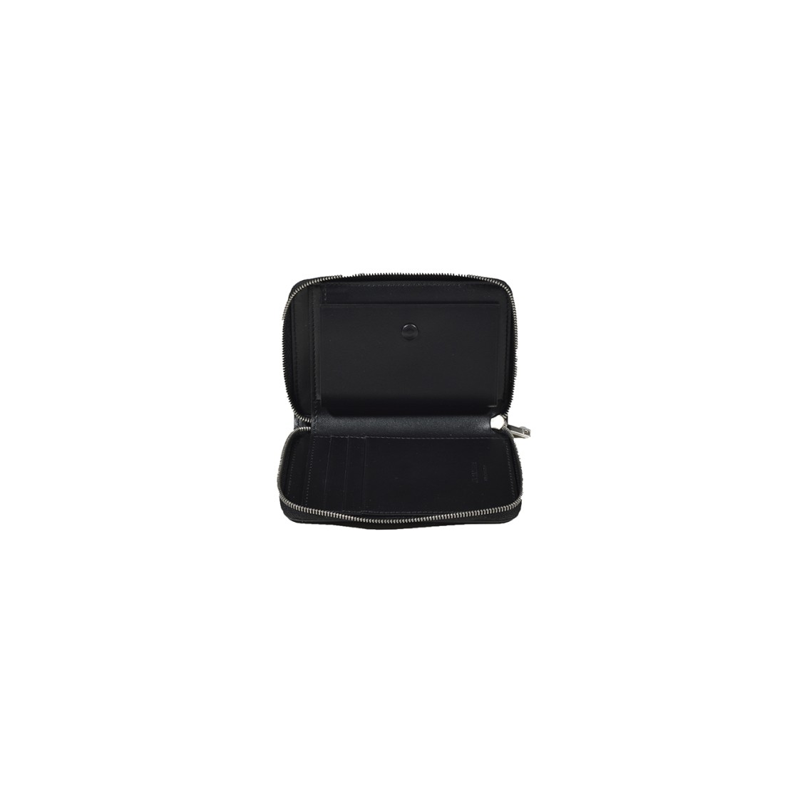 Jil Sander Black Small Leather Zip Around Wallet In Black