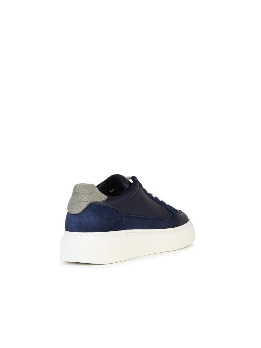 Ferragamo Low Top Sneaker With Gancini Outline