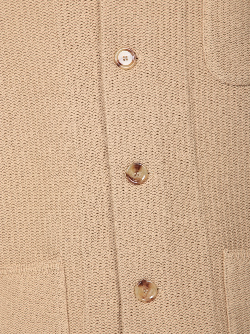 Lardini Textured Cotton Shirt With Functional Pockets In Neutrals