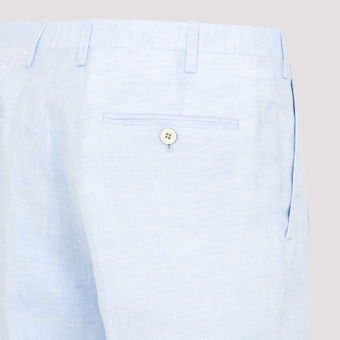 Shop Kiton Light Blue Linen Pants In Purple