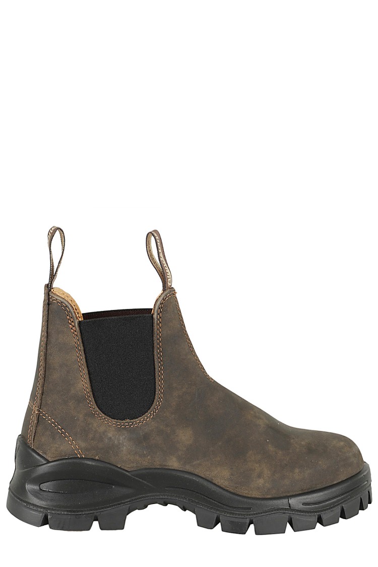 Blundstone High Rubber Sole Brown Leather Boot In Brown