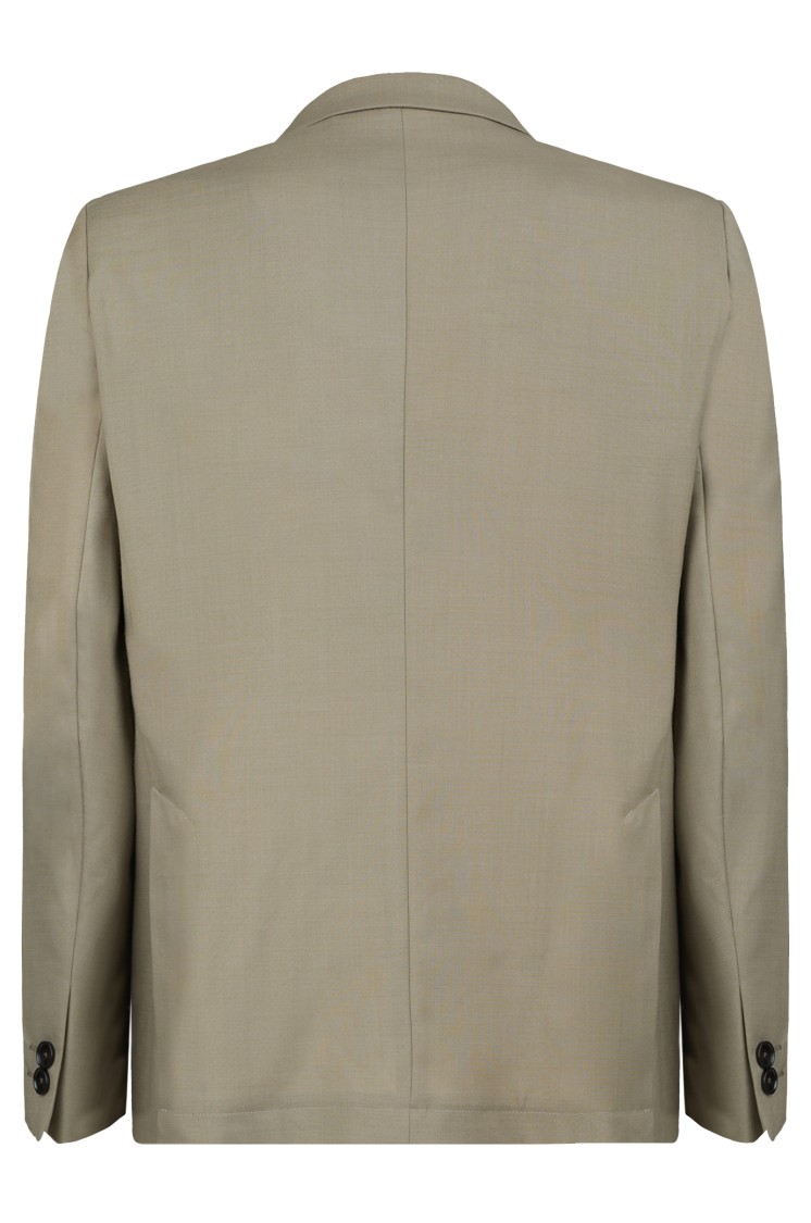 Gazzarrini X Michele Franzese Beige Wool Blend Suit With Double-breasted Blazer In Gray