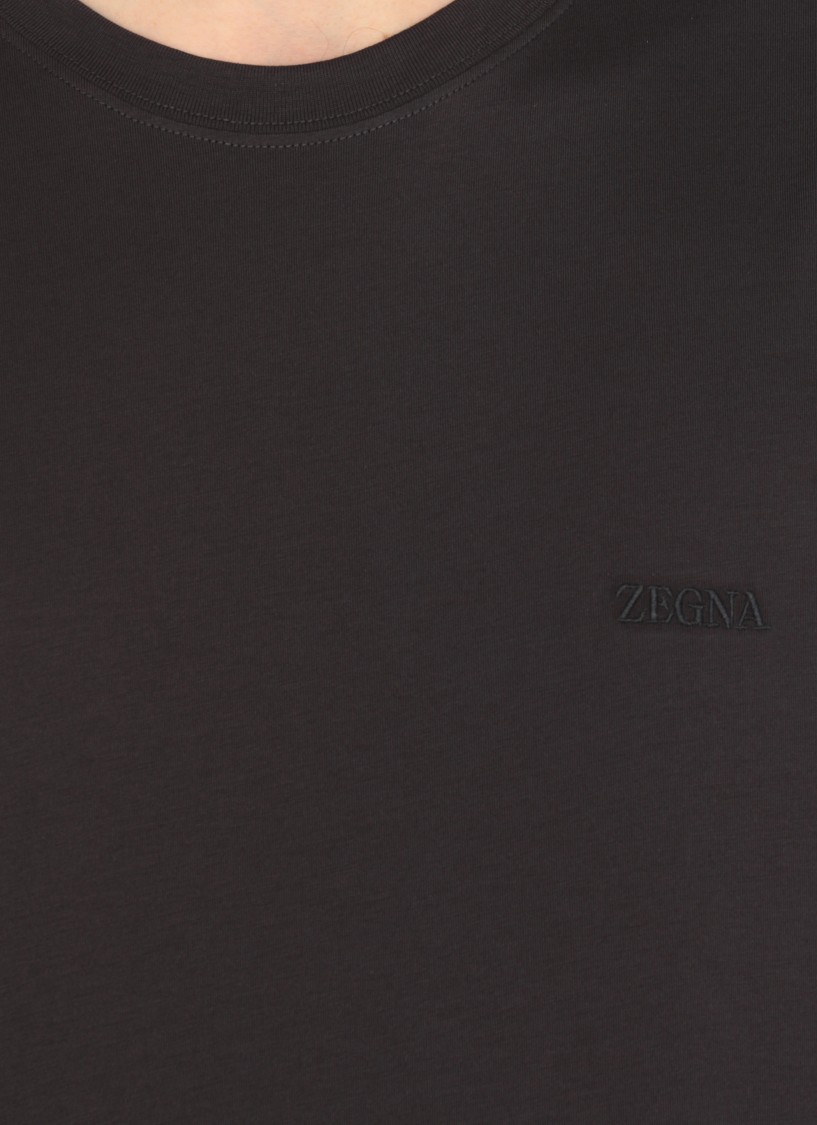 Shop Zegna Blue Cotton T-shirt In Black