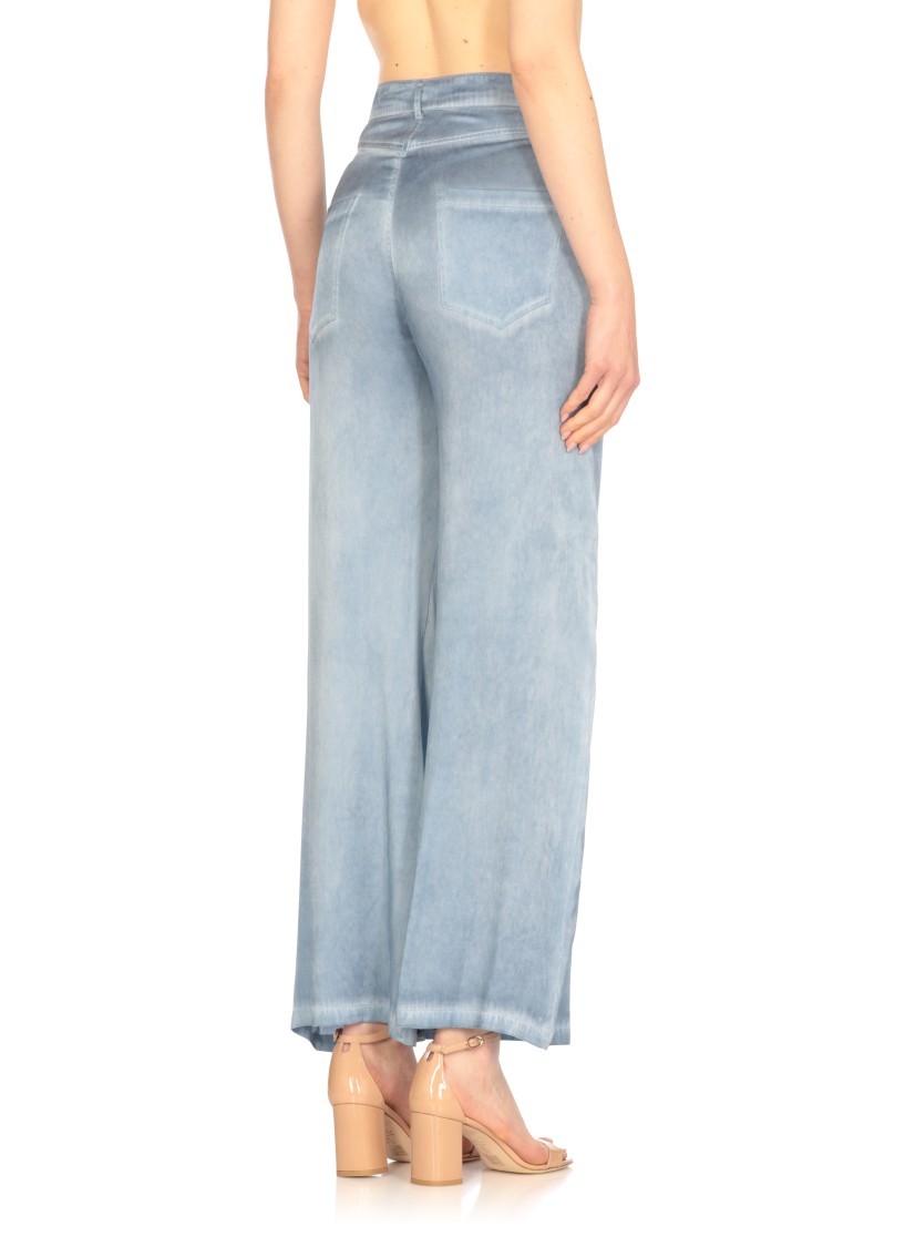 Shop Kangra Cashmere Kangra Light Blue Cashmere Silk Pants