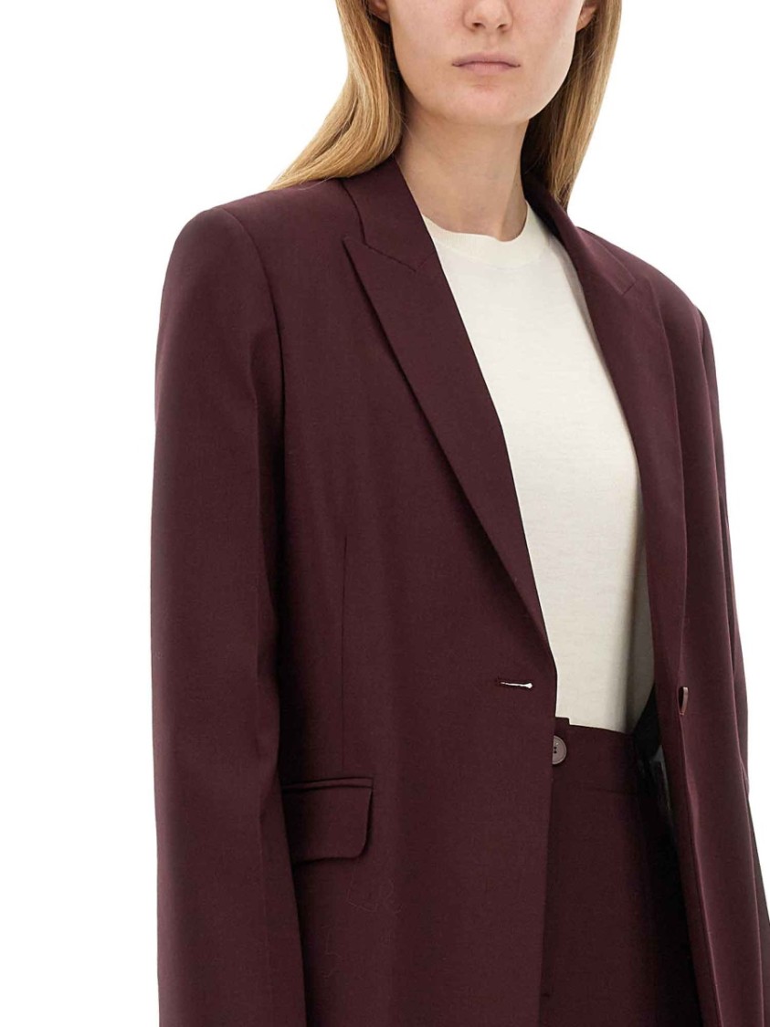 Alysi Single-breasted Blazer In Burgundy