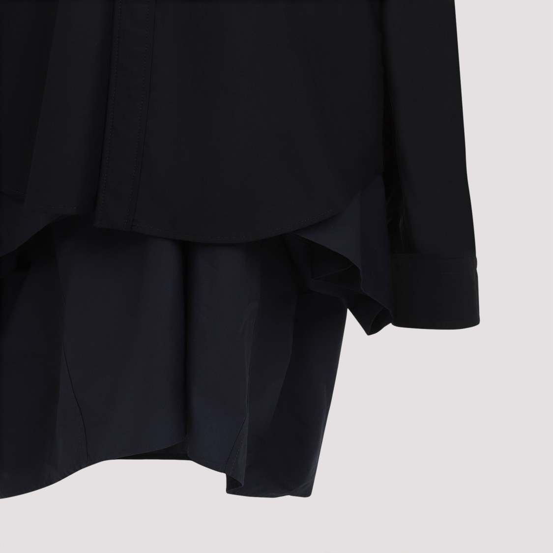 Balenciaga Maxi Layered Shirt Dress In Black