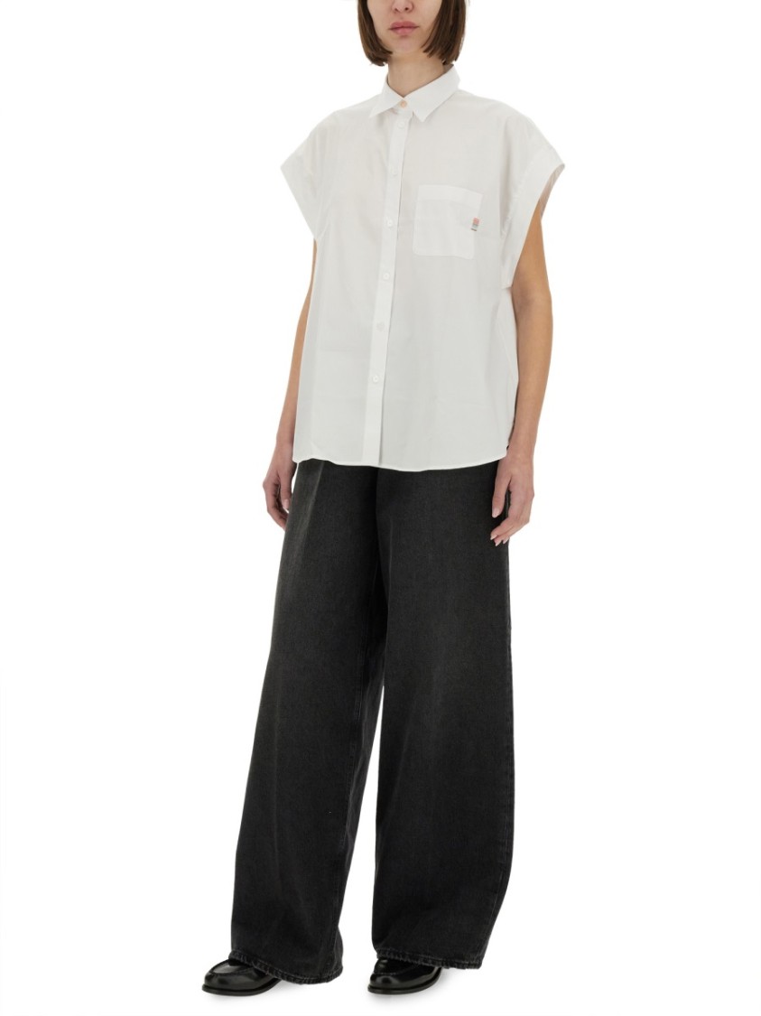 Ps By Paul Smith Ps Paul Smith White Cotton Shirt With Short Rolled Sleeves In White