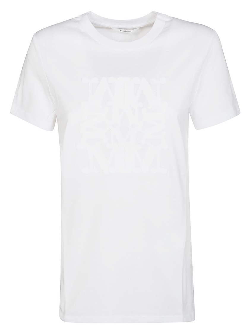 Max Mara Classic Crew-neck T-shirt With Textured Logo