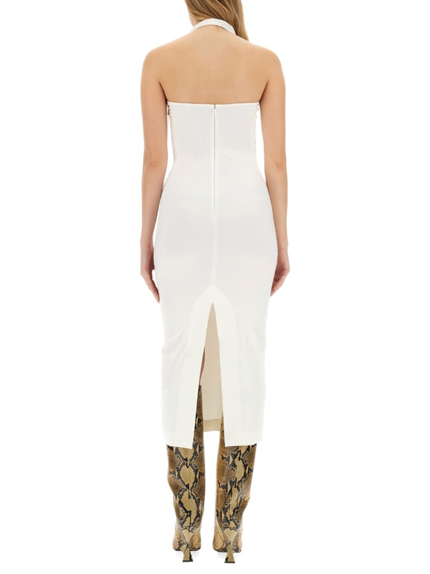 Attico Decorative-buckle Halterneck Dress In White