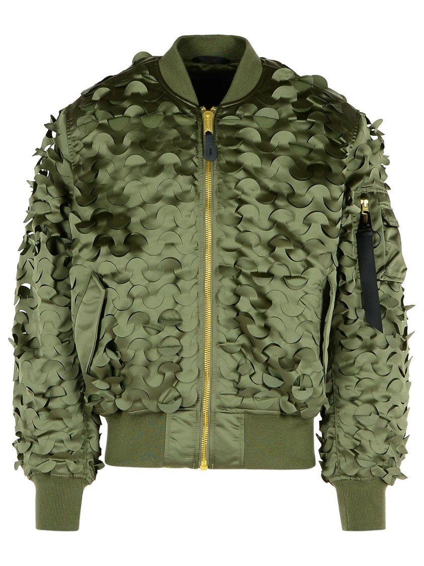 Shop Alpha Industries Ulcans' Green Nylon Bomber Jacket
