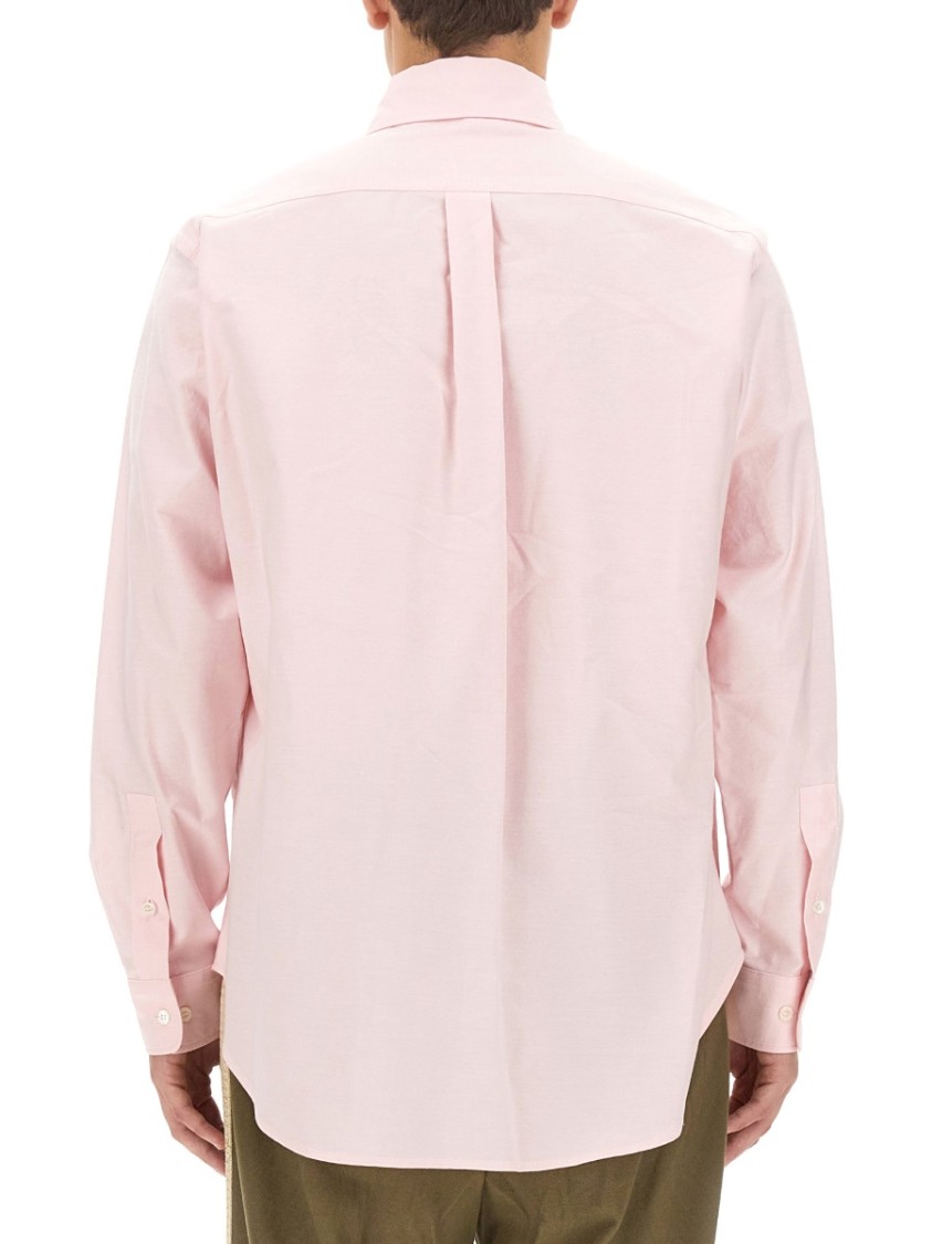 Palm Angels Logo-patch Cotton Shirt In Pink