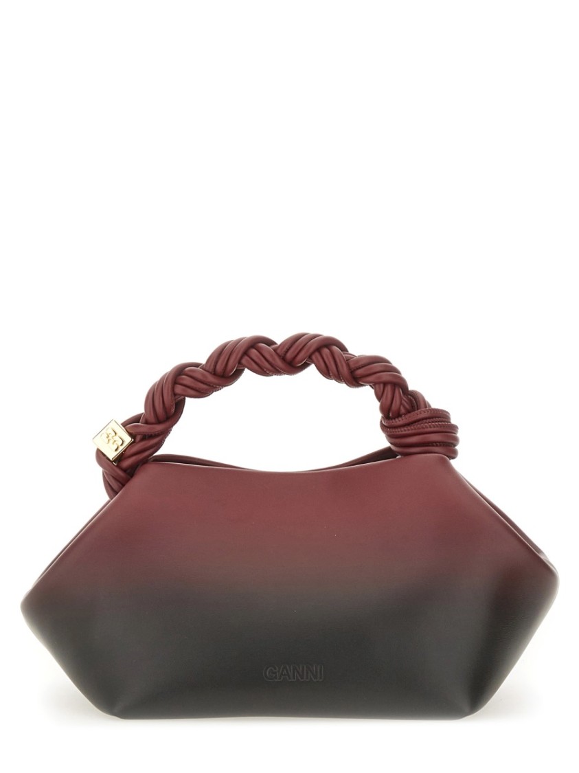 Ganni Small ' Bou' Bag In Red Shaded Lear Blend In Gray