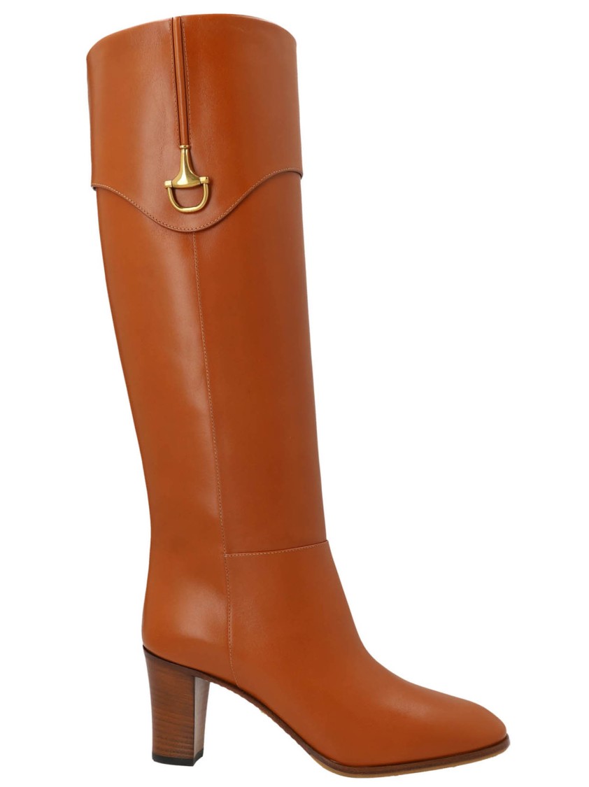 Gucci 'mezzo Horsebit' Boots In Brown