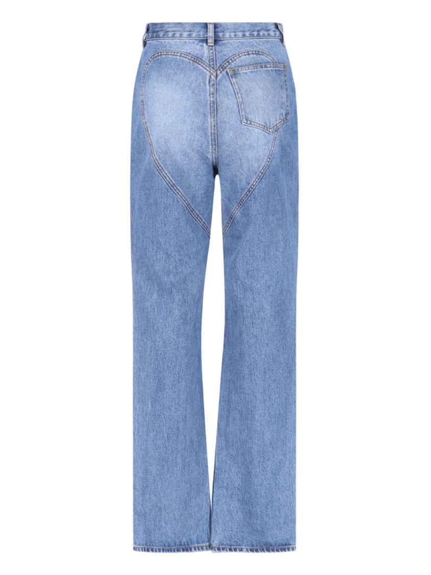AREA AREA CRYSTAL-EMBELLISHED LIGHT BLUE COTTON JEANS