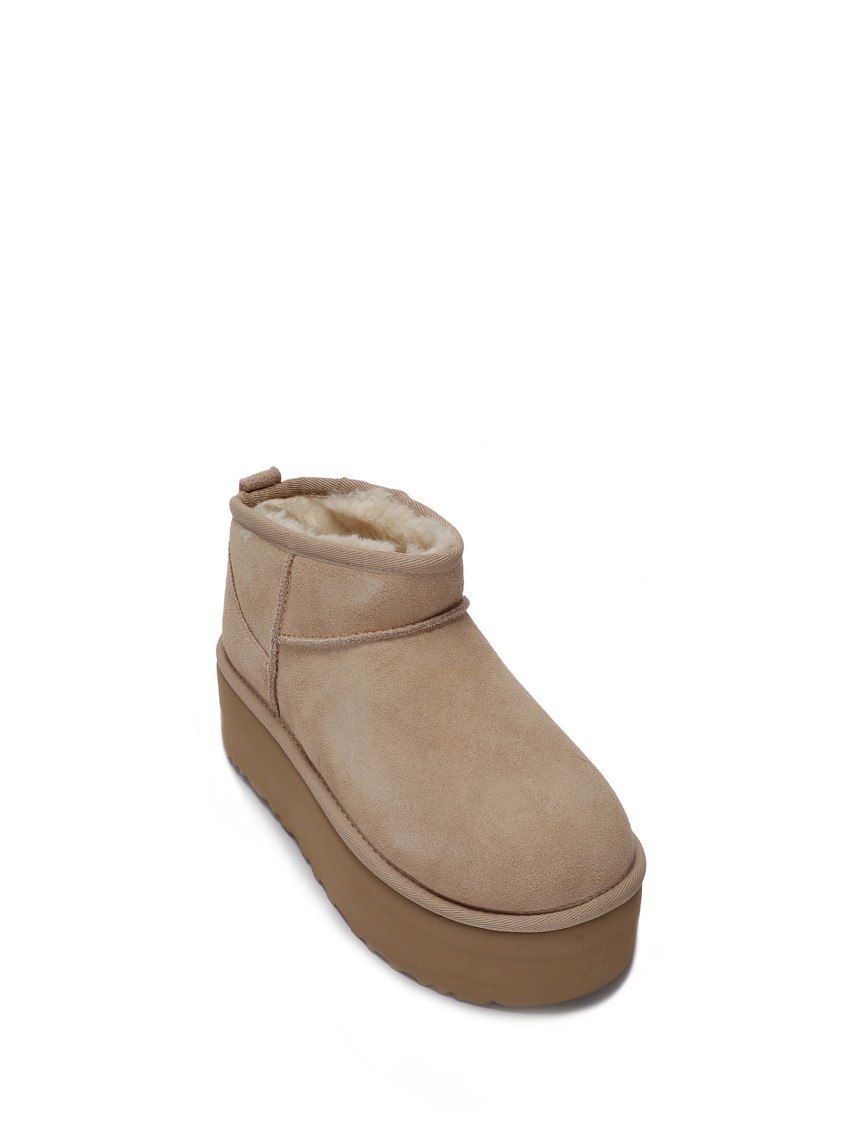 Ugg Sand Classic Ultra Mini Platform Boots In Neutrals