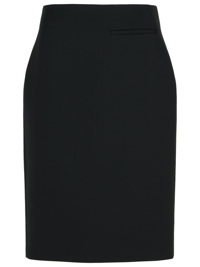 Rohe Pencil Black Wool Blend Skirt In Black