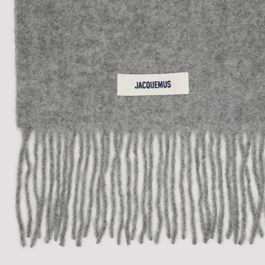 Jacquemus Grey Alpaca L Echarpe Carro Scarf In Gray