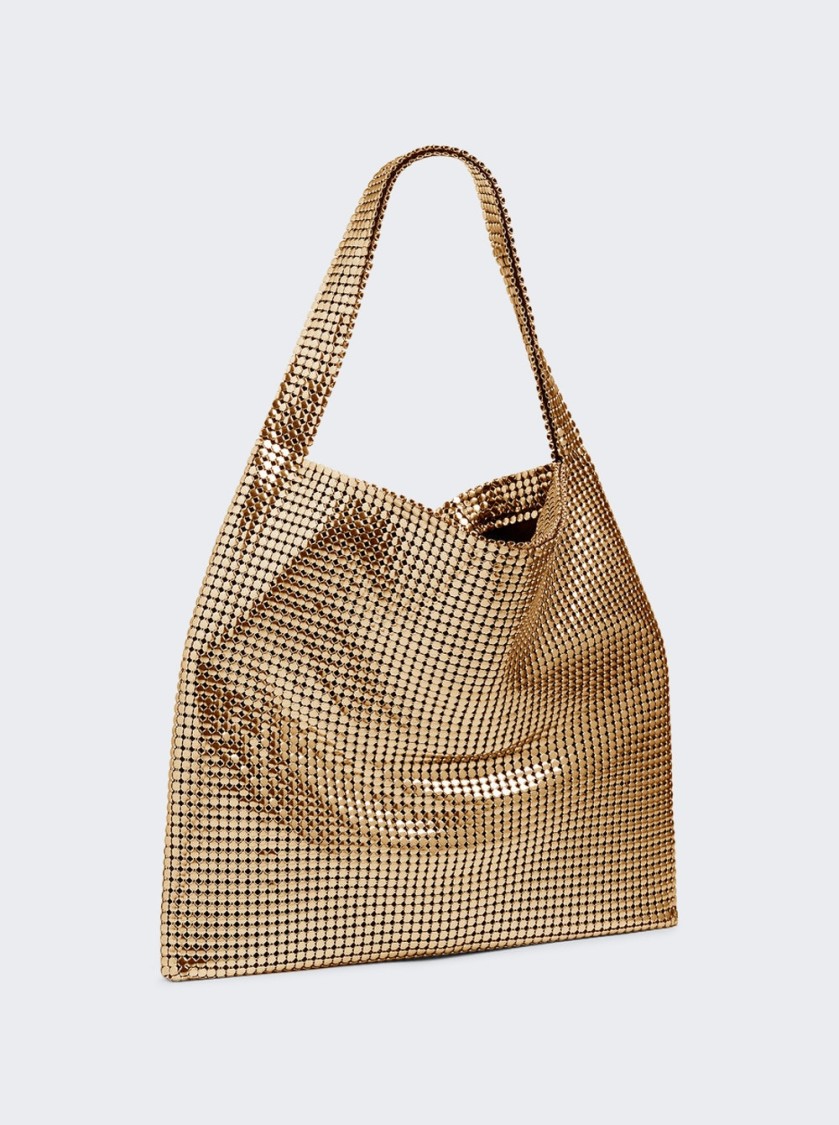 Rabanne Pixel Metallic Tote Bag Gold In Gold