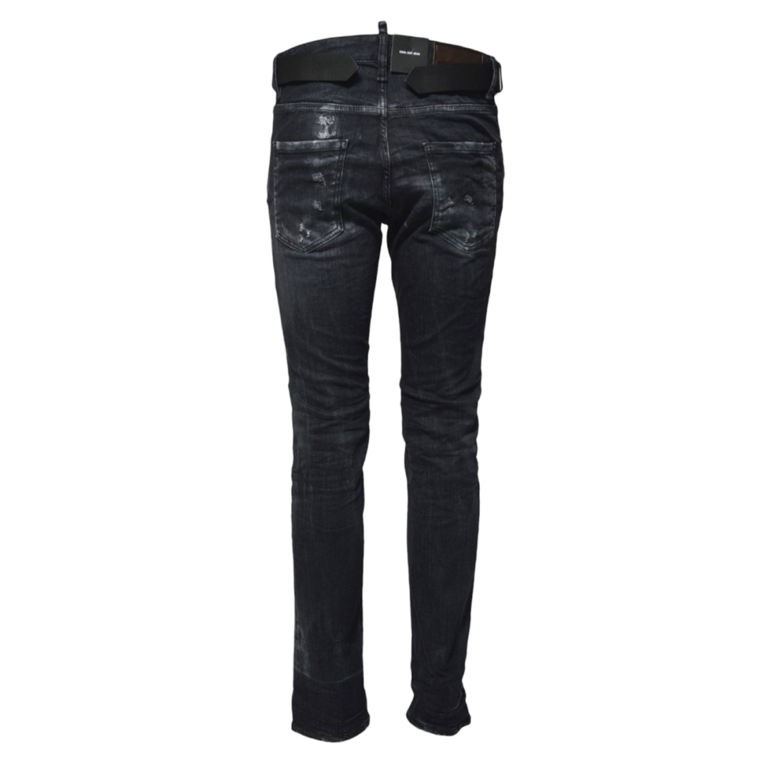DSQUARED2 DSQUARED2 COOL GUY JEANS IN BLACK DENIM WITH BUCKLES