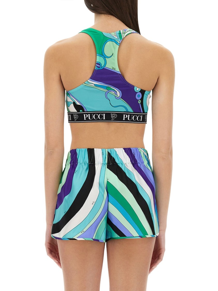 Pucci Multicolored Racerback Swimsuit With Elastic Branding