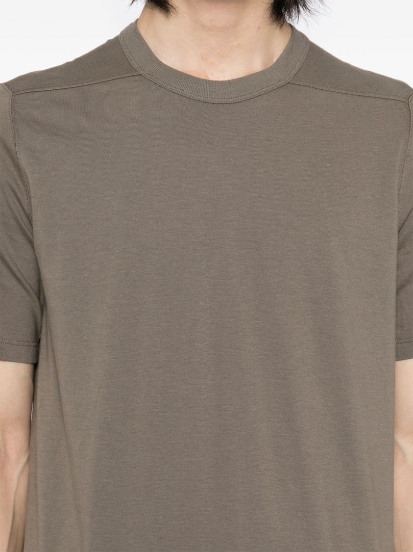 Rick Owens Rust Brown Crew Neck T-shirt With Straight Hem In Brown