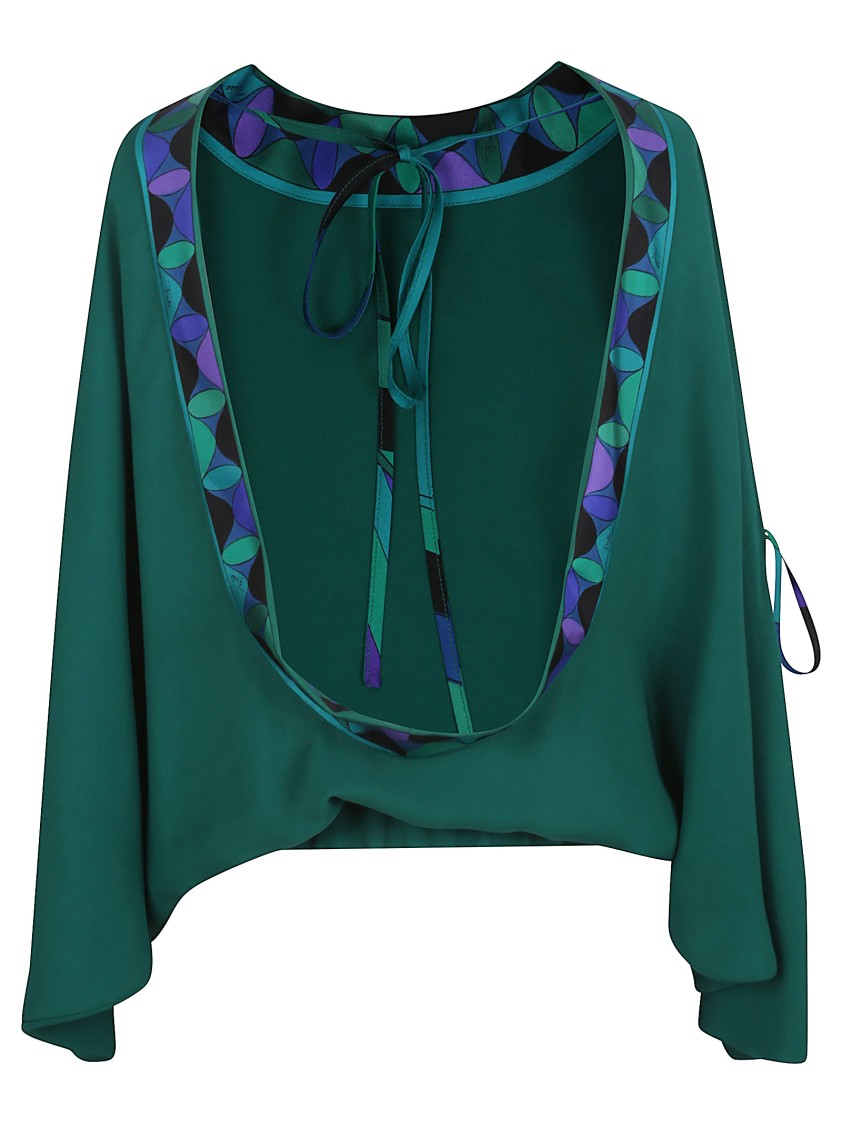 EMILIO PUCCI EMILIO PUCCI GREEN VISCOSE AND SILK EMILIO PUCCI SHIRT