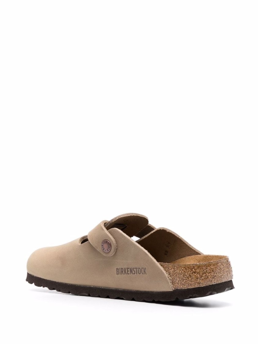 Birkenstock Boston Clogs With Adjustable Strap In Neutral