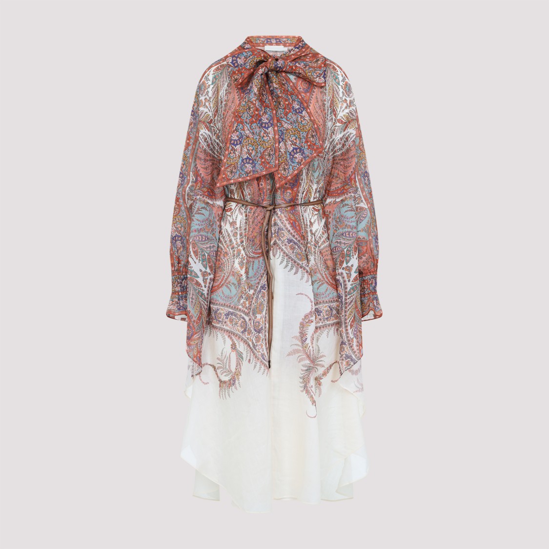 Zimmermann Womens Rhiannon Floral Woven Midi Dress Cream Paisley