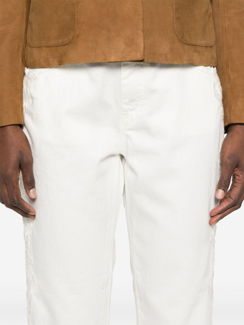 パンツ Ermanno Scervino White Trousers With Front Button Closure Ermanno Scervino White Trousers With Front Button Closure | eBay