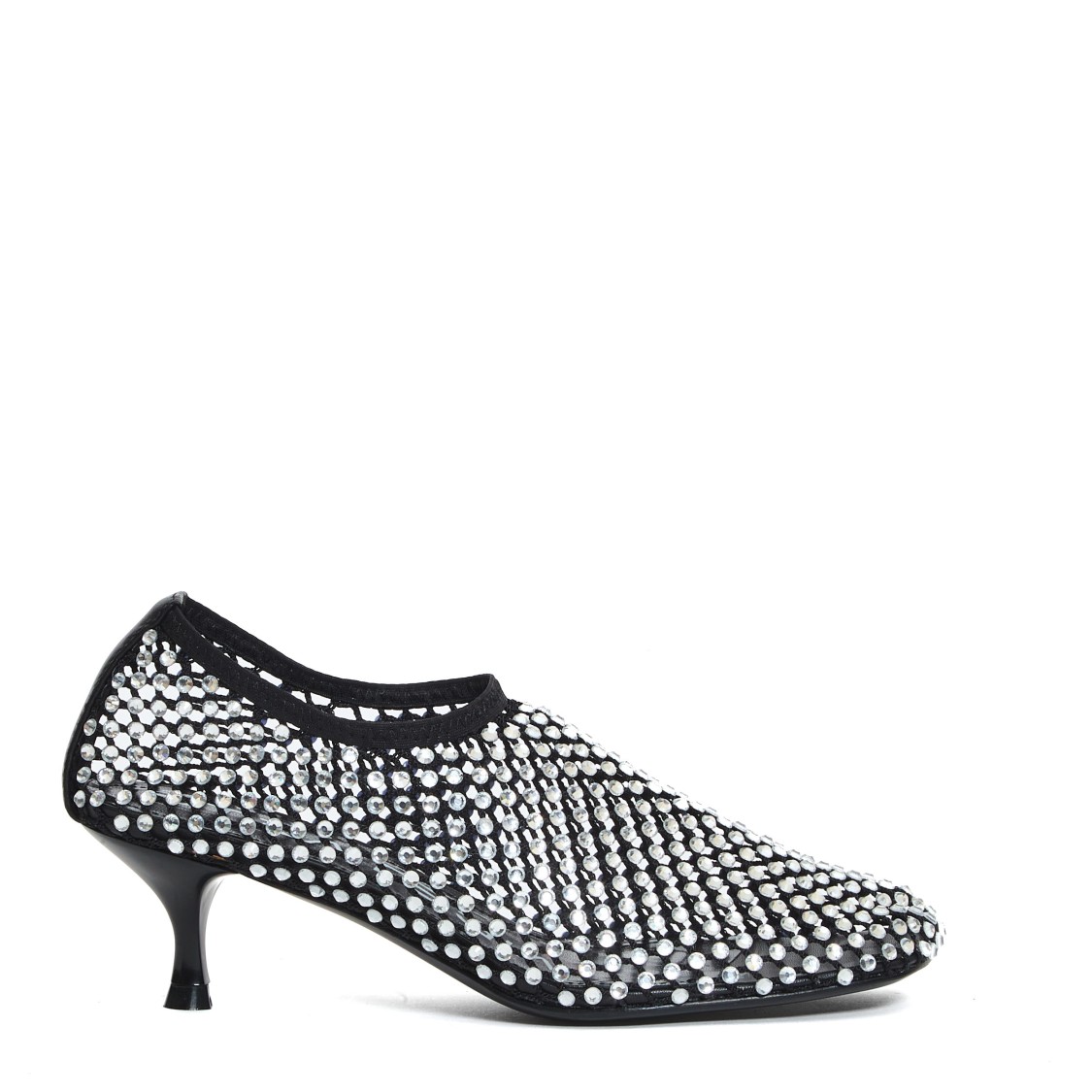 Strategia Mesh And Rhinestone Pumps In Gray