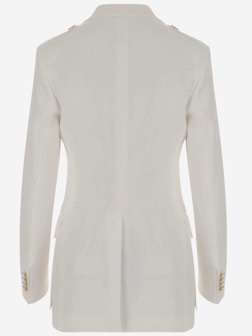 Tagliatore Single-breasted Linen Jacket In White