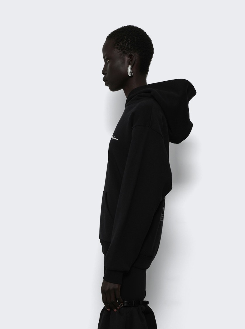 Coperni Black Sweatshirt With Logo Lettering And Front Kangaroo Pocket In Cotton Woman