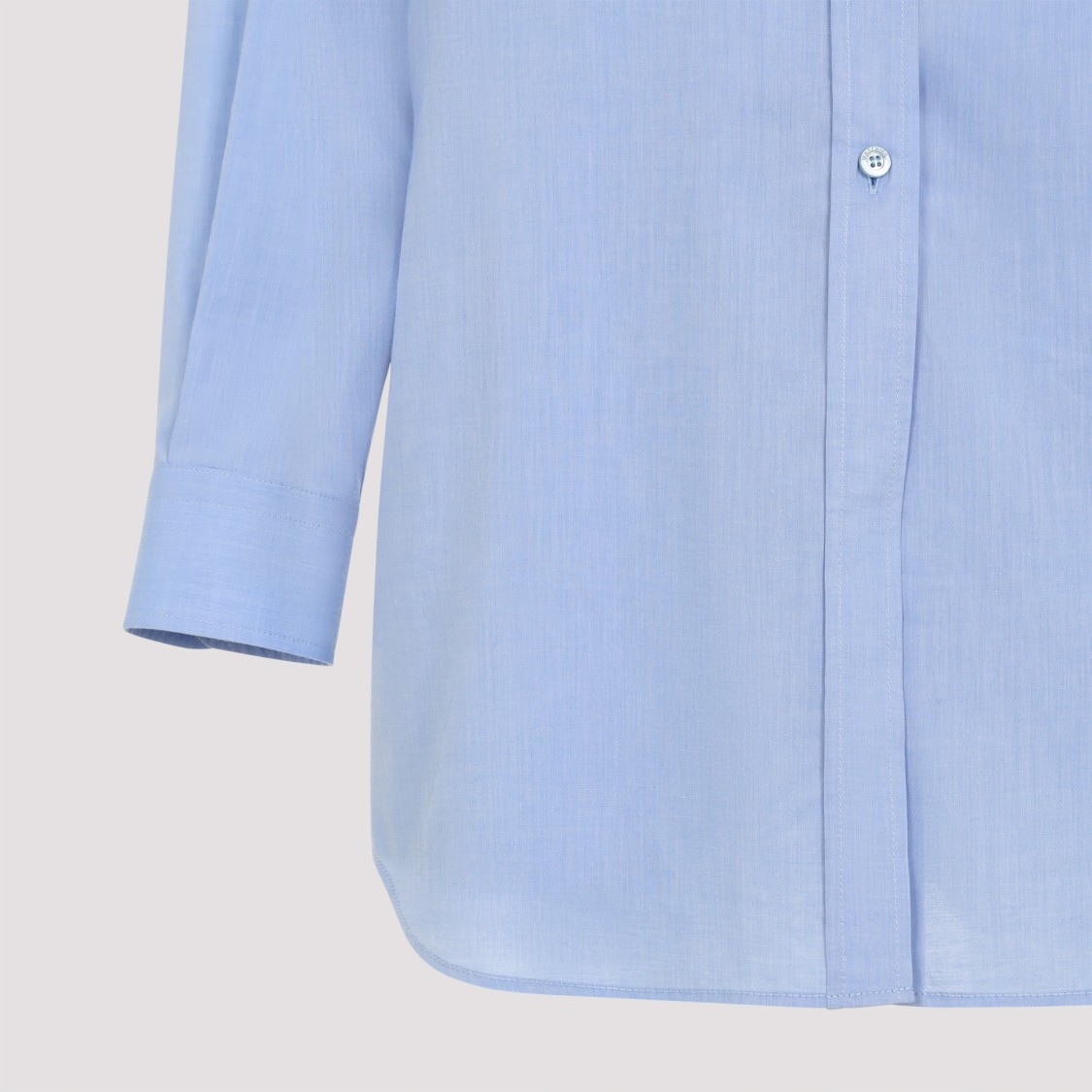 Moschino Cotton Shirt With Chest Pocket And Elastic Waistband In Blue