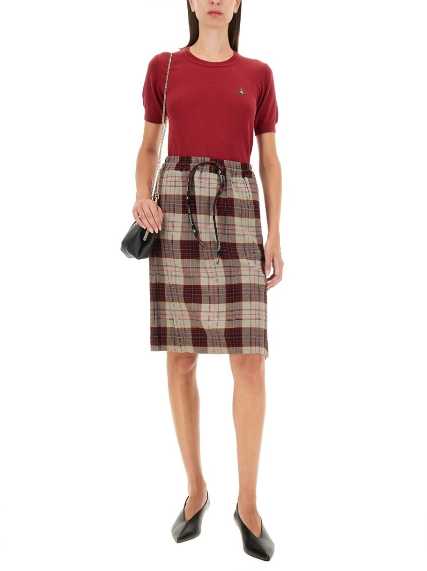 Vivienne Westwood Red Embroidered Logo Sweater In Burgundy