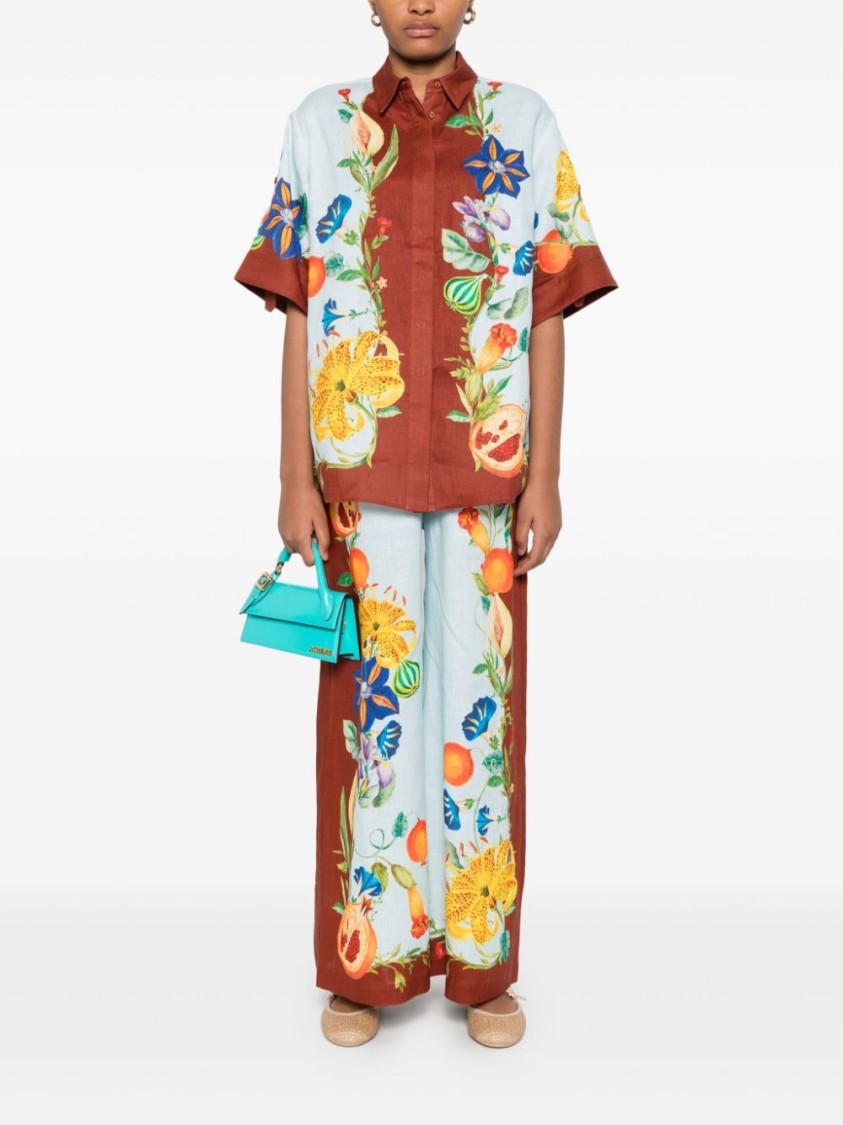 Shop Alemais Light Blue Floral Print Dahlia Shirt