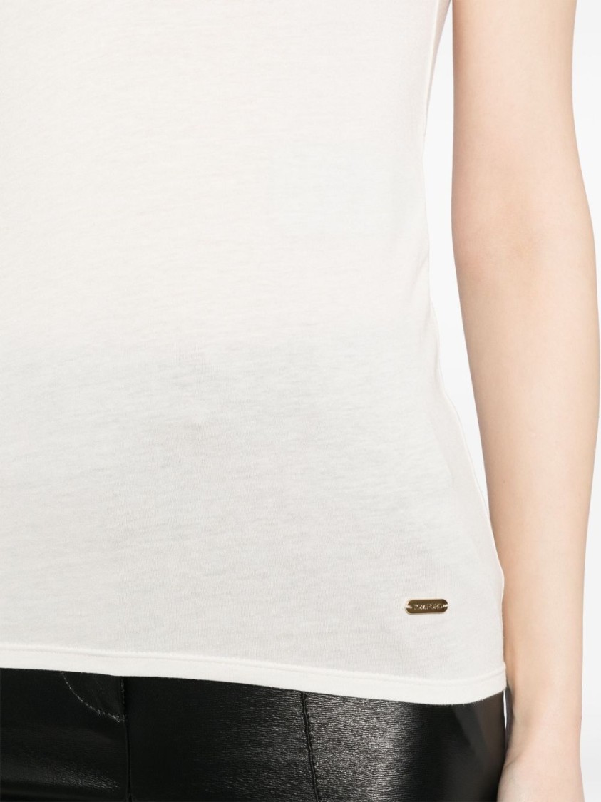 Tom Ford Pristine White Deep V-neck T-shirt In White