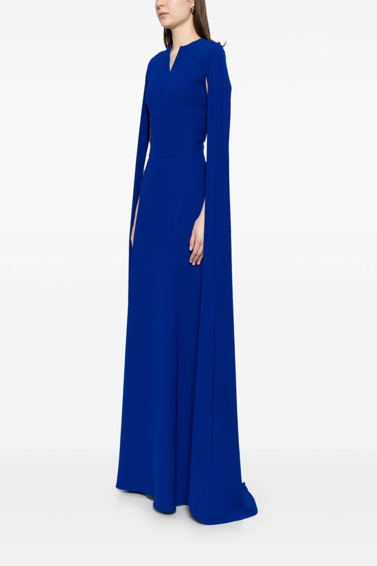 Saiid Kobeisy Royal Blue Crepe Kaftan In Blue