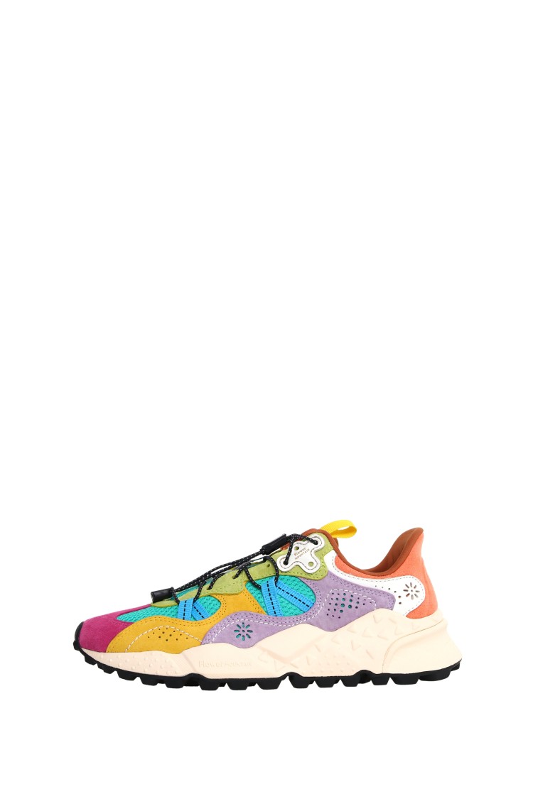 Flower Mountain Multicolored Suede And Technical Fabric Sneakers In Multi