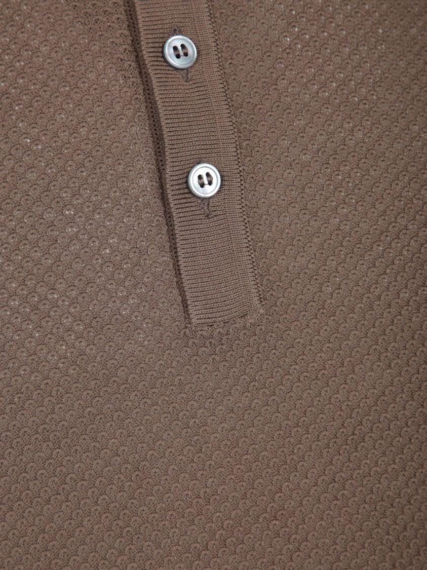 Shop Tagliatore Classic Brown Polo T-shirt