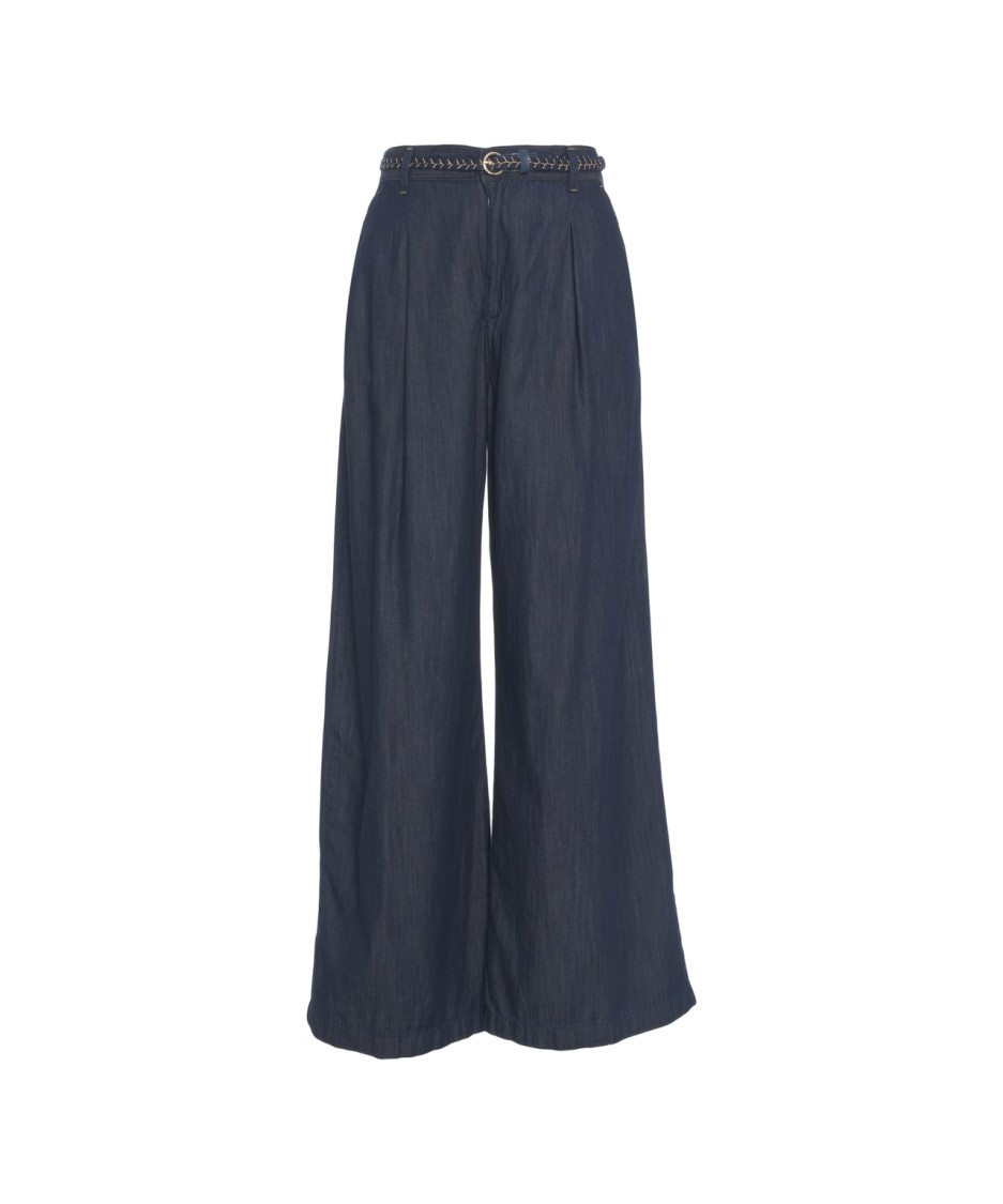 Shop Liu •jo Liu Jo Wide-leg Flared Pants With Belt